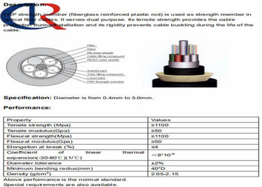 Base del cable óptico FRP, SGS que fortalece periférico central ISO9001 del miembro de fuerza